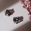 SOHI Women's Multicolour Crystal Textured Stud Earrings - 2 of 4