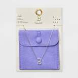 Silver Plated Cubic Zirconia Initial Pendant Necklace - A New Day™ Silver