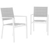 Patio Stackable Chairs Set of 2, Outdoor Aluminum Stacking Dining Chairs with Textilene Fabric for Outdoor, Patio, Deck, Backyard - 2 of 4