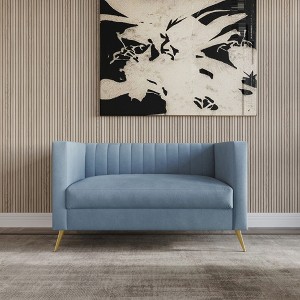 Home Design Weiss Velvet Square Arm Loveseat - 1 of 4