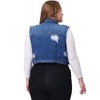 Agnes Orinda Women's Plus Size Sleeveless Chest Pockets Button-Up Denim Vests - 4 of 4