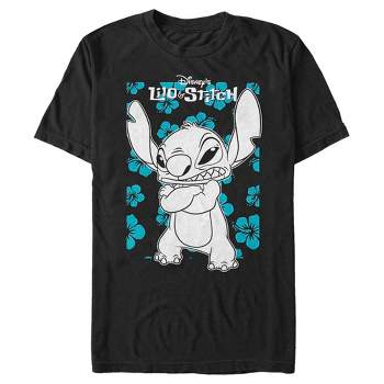Men's Lilo & Stitch Howling At The Moon T-shirt - Black - Large : Target