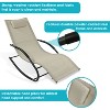 Sunnydaze Outdoor Patio and Lawn Wave Rocking Lounge Chair with Pillow, Beige, 2pk - 2 of 4