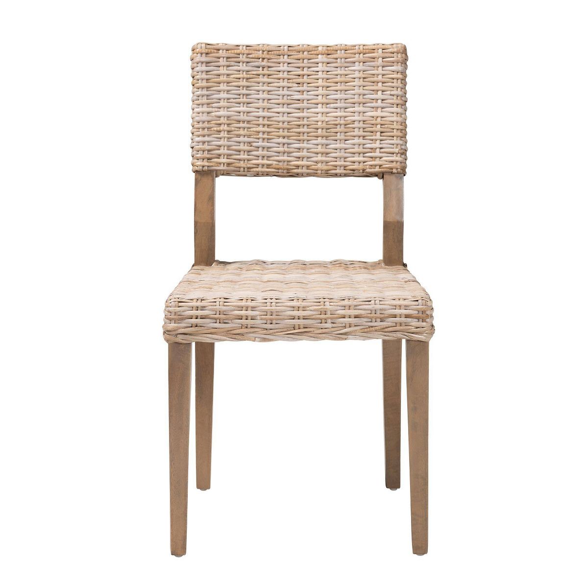 bali & pari Barossa Rattan and Mahogany Wood Dining Chair Kubu Gray/Rustic Taupe - thumbnail 3