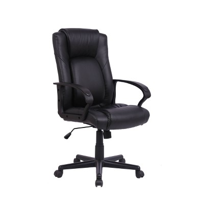 Adjustable Office Chair with Expandable Back Support Black - WOVENBYRD