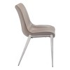 Set of 2 Encanto Dining Chairs Gray/Silver - ZM Home: Brushed Stainless Steel Base, Modern Upholstered Armless Design - 2 of 4