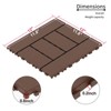 Dolonm H Style 12" Patio Deck Tiles, DIY Module Interlocking Decking Tiles Floor Tile,44pcs Red Brown - 2 of 4