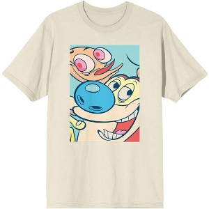 Ren & Stimpy Portrait Art Men's Natural Ground Tshirt - 1 of 1
