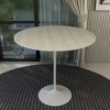 LeisureMod 48" Round Bar Height Dining Table with MDF Top and White Stainless Steel Pedestal Base Verve Collection - 2 of 4