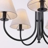 LamQee Large Farmhouse Wheel Chandelier Mid-century Pendant Fixture with Fabric Shades for Interior Lighting - 4 of 4