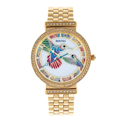 Bertha Emily Mother-Of-Pearl Bracelet Watch - Gold