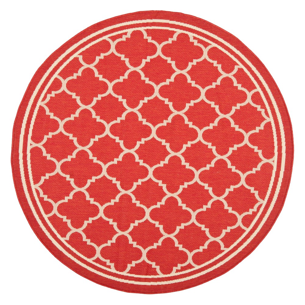  Round Renee Outdoor Rug Red/Bone
