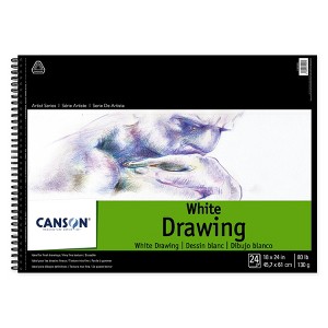 Canson Artist Series Drawing Pad, Bright White, Side Wire Binding, 24 Sheet, 18x24 inch, 1 Count - 1 of 1