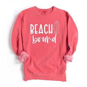 Simply Sage Market Women's  Garment Dyed Graphic Sweatshirt Beach Bound - 1 of 2