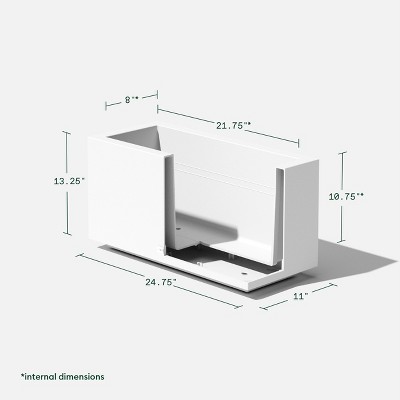White Recycled Plastic Long Box Planter 25"