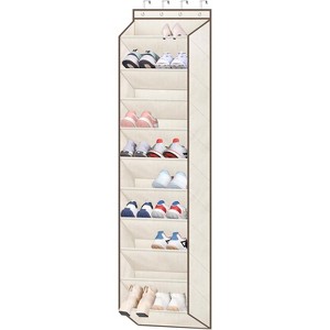 Space-Saving Over-The-Door Organizer with Deep Pockets - Narrow Profile Hanging Rack Stores Boots & Shoes in Minimal Closet Space - 1 of 4