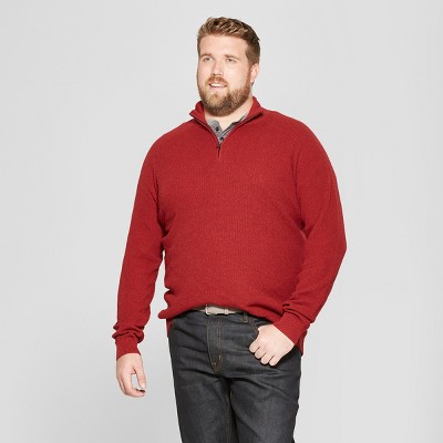 mens big and tall red sweater