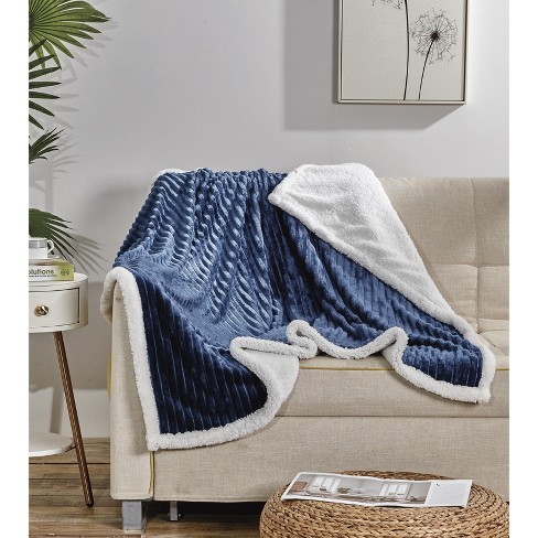 Extremely Cozy and Soft Reversible Faux Shearling Corduroy Throw Blanket 50