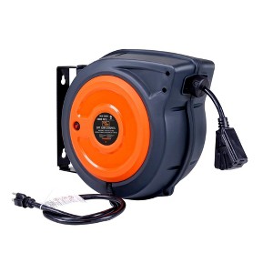 SuperHandy Retractable Extension Smart Cord Reel (Alexa, Google Home Enabled) - 12AWG x 50FT - 1 of 4