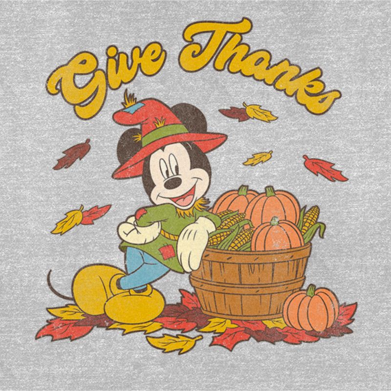 Women's Mickey & Friends Give Thanks Scarecrow Mickey T-Shirt, 2 of 5