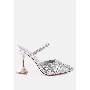 Iris Glitter Diamante Embellished Spool Heel Sandals - 1 of 4