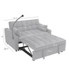 Kumasinova Sofa Bed,Velvet Sleeper Sofa with Trundle,3-Level Adjustable Back,USB Ports,Phone Stand,2 Pillows,Convertible Couch for Living Room - 3 of 4