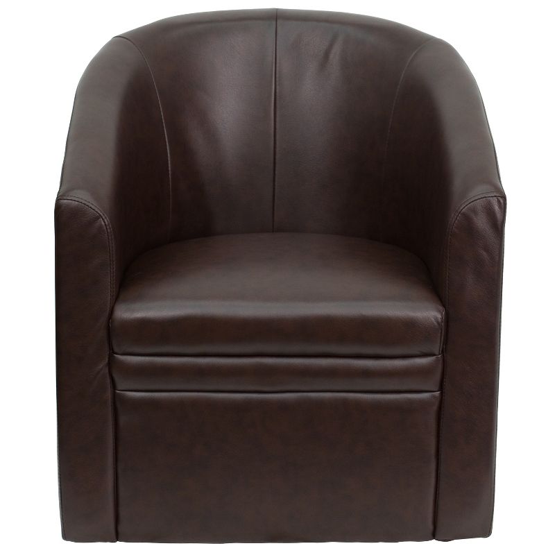 Flash Furniture Brown LeatherSoft Barrel-Shaped Guest Chair, 5 of 7