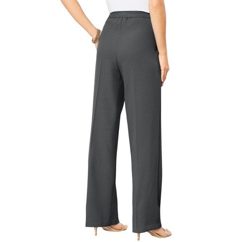 Roaman's Women's Plus Size Tall Classic Bend Over® Pant, 20 T - Black