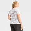 Women's New York Floral Pointelle Short Sleeve Graphic Baby T-Shirt - Off-White - 2 of 3