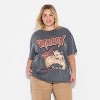 Women's Dracula Oversized Short Sleeve Graphic T-Shirt - Washed Black - 2 of 3