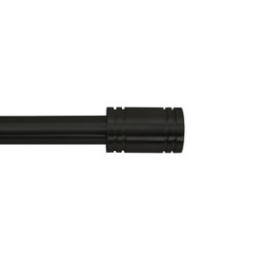 Versailles Lexington RingletsSteel Heavy Duty Curtain Rod Set for Windows 48" - 86" Black - 1 of 3