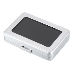 Unique Bargains Stainless Steel Glass Top Lid Jewelry Gemstone Display Box 3.1" x 2.2" - 1 of 4