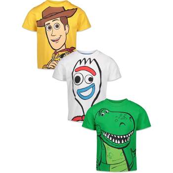 Disney Pixar Toy Story Woody Buzz Lightyear Forky Rex Slinky Dog Big Boys 4  Pack T-shirts Big Kid 14 : Target | T-Shirts
