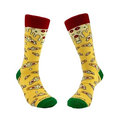 Cheesy Pizza Pattern Socks (men's Sizes Adult Large) From The Sock ...