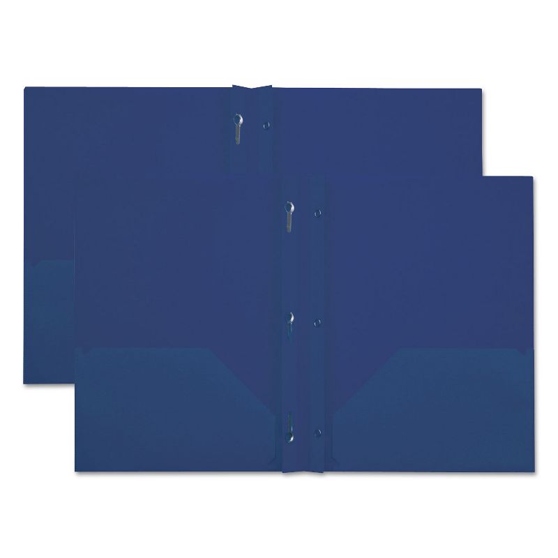 Universal Plastic Twin-Pocket Report Covers with 3 Fasteners 100 Sheets RoyalBlue 10/PK 20552, 2 of 6