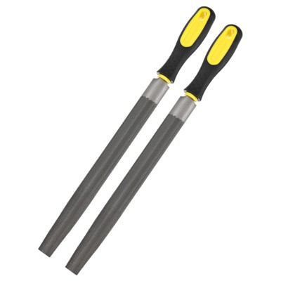 Unique Bargains Half-Round Metal File High Carbon Steel Diamond PVC Grip Handle Hand Files