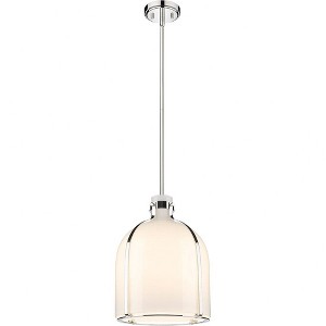Pearson Collection Glass Pendant Light - Industrial Style, Dimmable, Brushed Nickel Finish - 1 of 4
