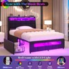 Aheaplus Upholstered Bed Frame with Drawers - 3 of 4