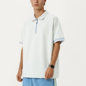 Alilang Men's Short Sleeve Athletic Polo Shirt with Zip Collar