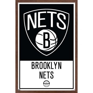 Trends International NBA Brooklyn Nets - Logo 21 Framed Wall Poster Prints - 1 of 4