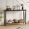 43 Inch Narrow Console Table with v Design, 2-Tier Industrial Entryway Table with Storage, Durable Sofa Table - 4 of 4