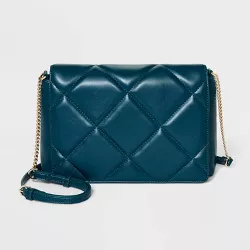 Quilted Boxy Crossbody Bag - A New Day™ Teal Blue