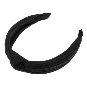Unique Bargains Textured Cotton Knot Headband Soft Hairband for Women 1.3 Inch Wide 1Pcs - 1 of 4