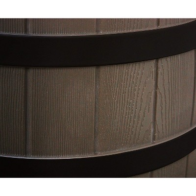 Dark Oak 50-Gallon Faux Barrel Rainwater Collector with Brass Spigot