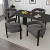 Gray Dining Chair Set of 2,Teddy Upholstered Armchair With 3 Legs,Barrel Dining Chair,Side Chairs,Accent Chair For Living Room-Cuddlewood - 3 of 4