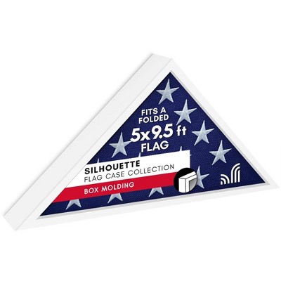 Americanflat Large Flag Display Case - Fits Folded 5x9.5' Burial Flags - Silhouette Collection - Display Box for Wall or Tabletop - White