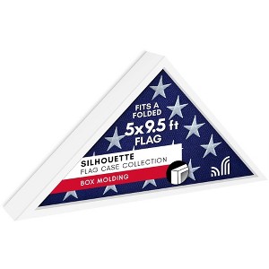 Americanflat Large Flag Display Case - Fits Folded 5x9.5' Burial Flags - Silhouette Collection - Display Box for Wall or Tabletop - White - 1 of 1