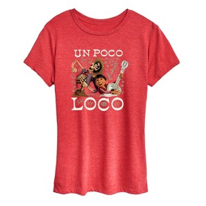 Women's Disney Un Poco Loco Short Sleeve Graphic T-Shirt - Heather Red - X-Large - 1 of 4