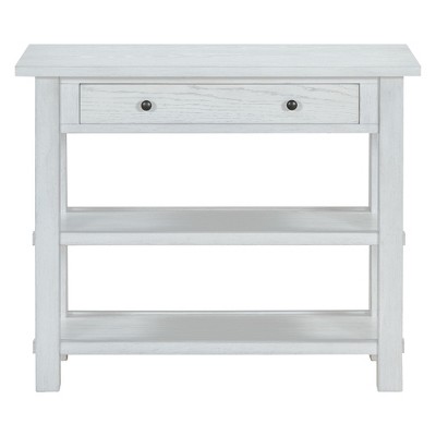 PDTEND Retro Console Table with Drawer and Two Sturdy Shelves