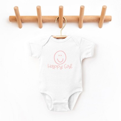 The Juniper Shop Happy Girl Smiley Face Baby Bodysuit